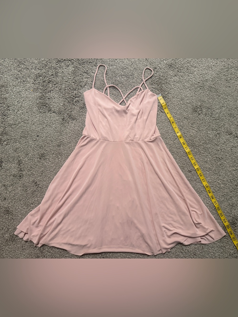 Topshop Pale Pink Strappy Sweetheart A-Line Mini Dress size 10